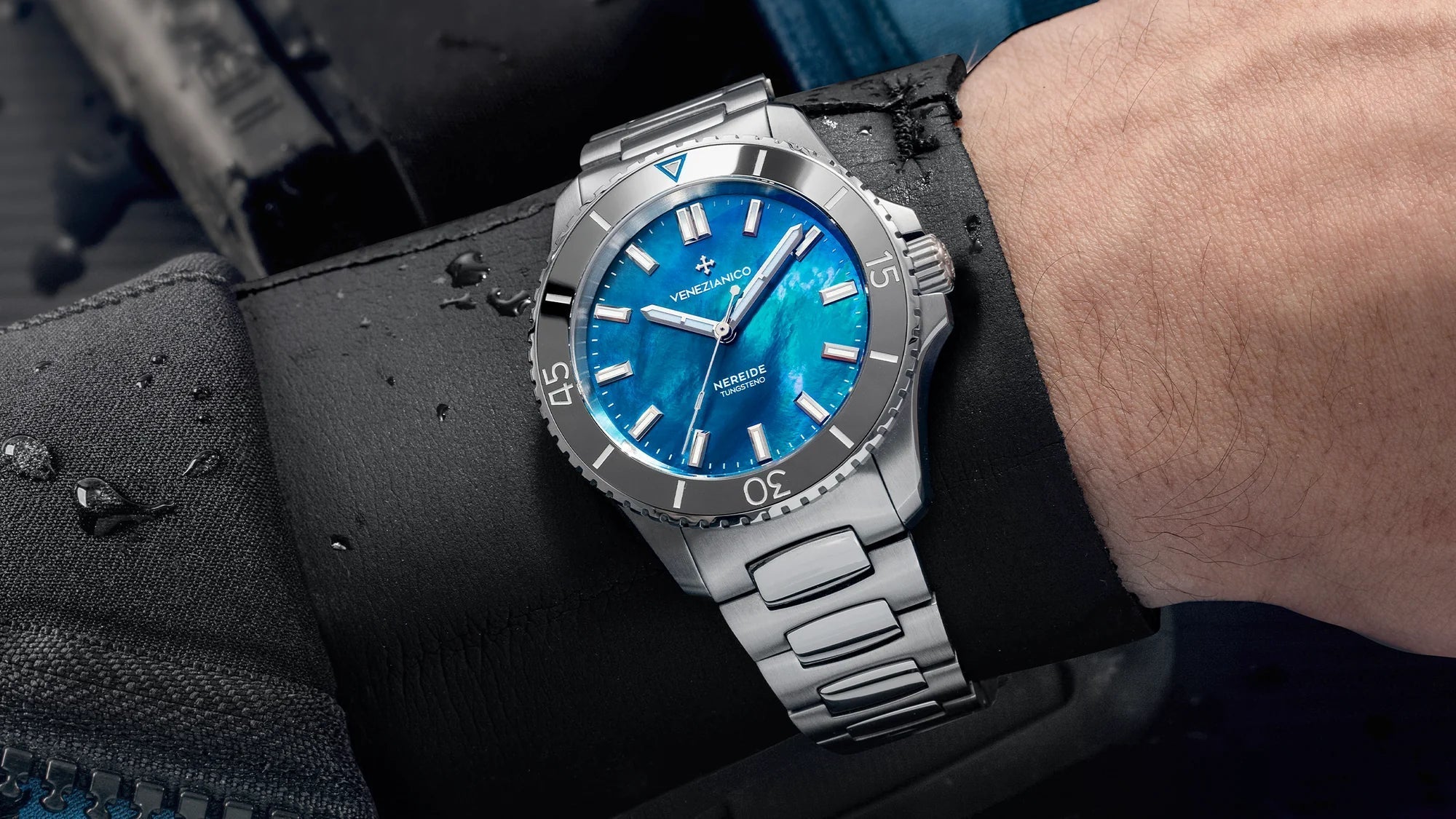 Venezianico Nereide Tungsteno 42 Men's Automatic Blue Diver Watch