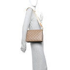 Lambskin Embossed Monogram Coussin PM Taupe