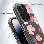 Pressed Dried Flower Design Phone Case For Iphone 14 Pro In Pink