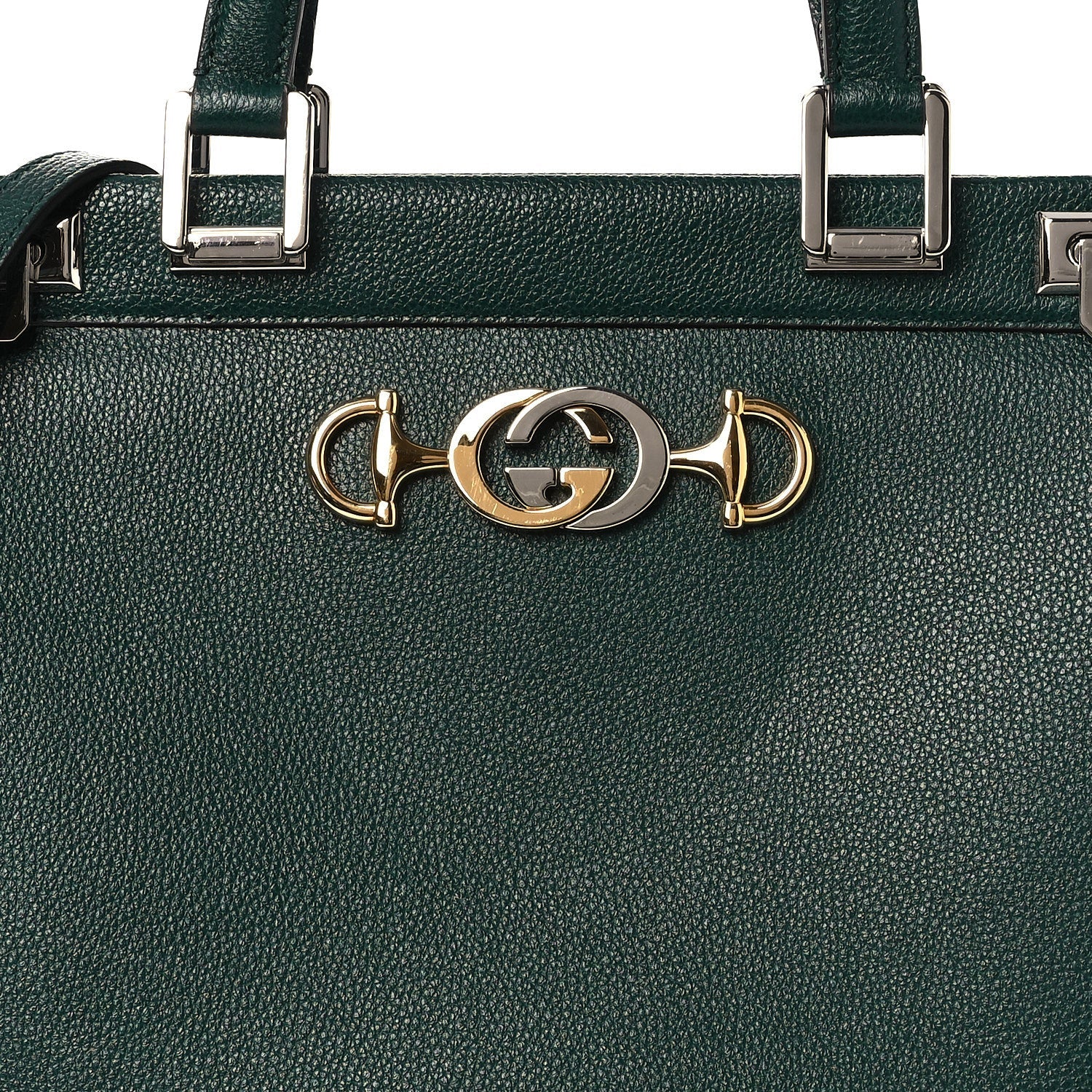 Grainy Calfskin Medium Zumi Top Handle Bag Vintage Green