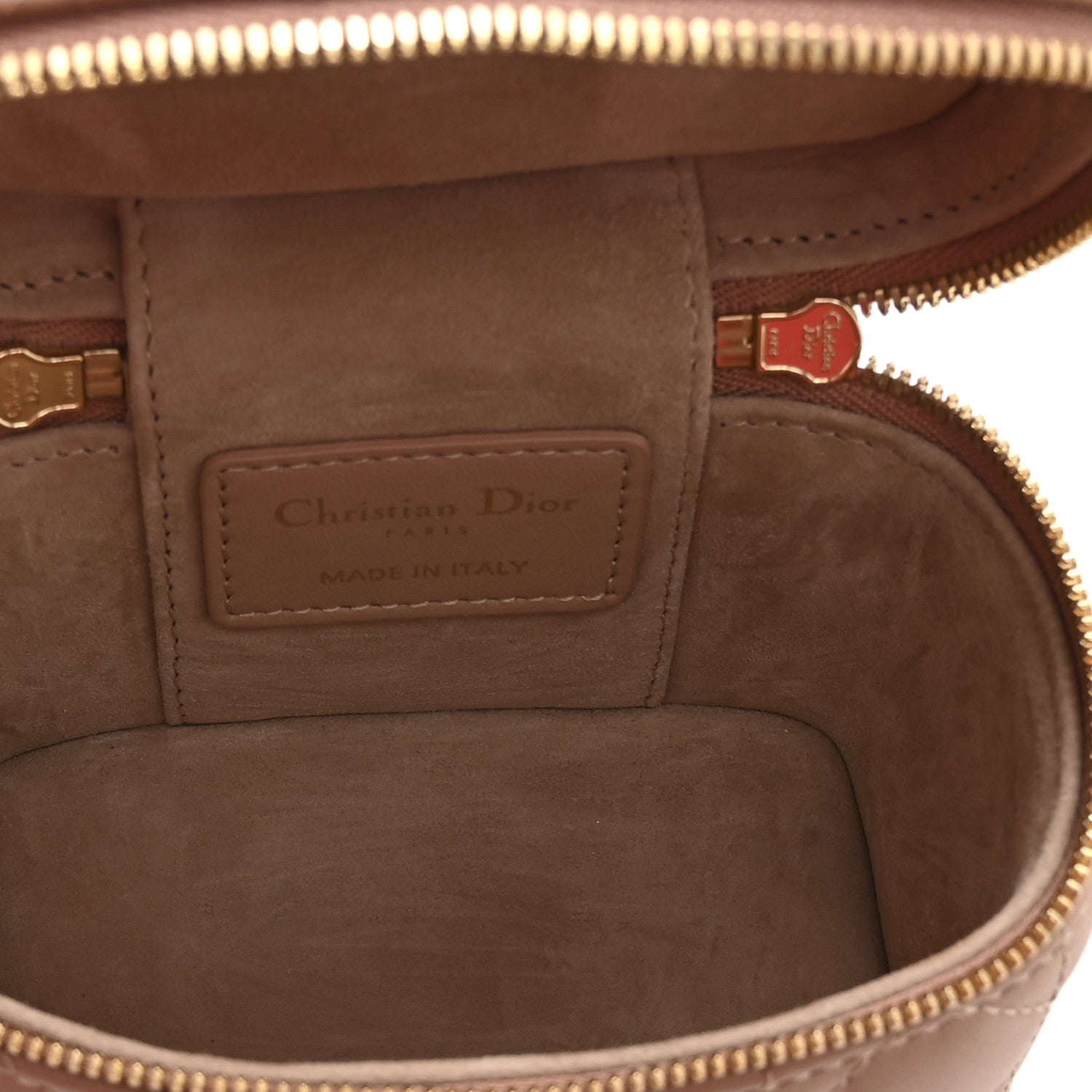Lambskin Cannage Micro Lady Dior Vanity Case Rose Des Vents