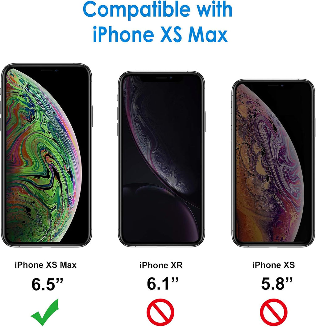 Entronix Case Compatible with iPhone XS Max - [Hard Back] Glitter Clear