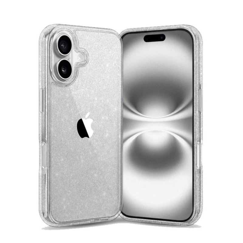Entronix Case Compatible with iPhone 17 - [Hard Back] Glitter Clear