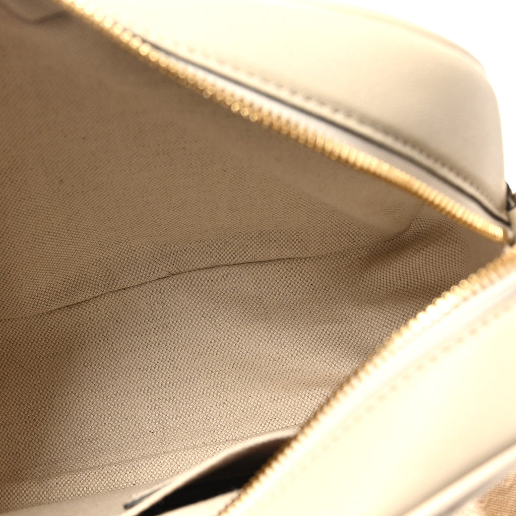 Sakai Be Green Calfskin Diagonal Stitched Small Blondie Shoulder Bag Mystic White