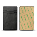 Leather Adhesive Pocket Card Holder With Two Slots In Black
