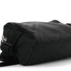 Nylon Jacquard Check Belt Bag Black