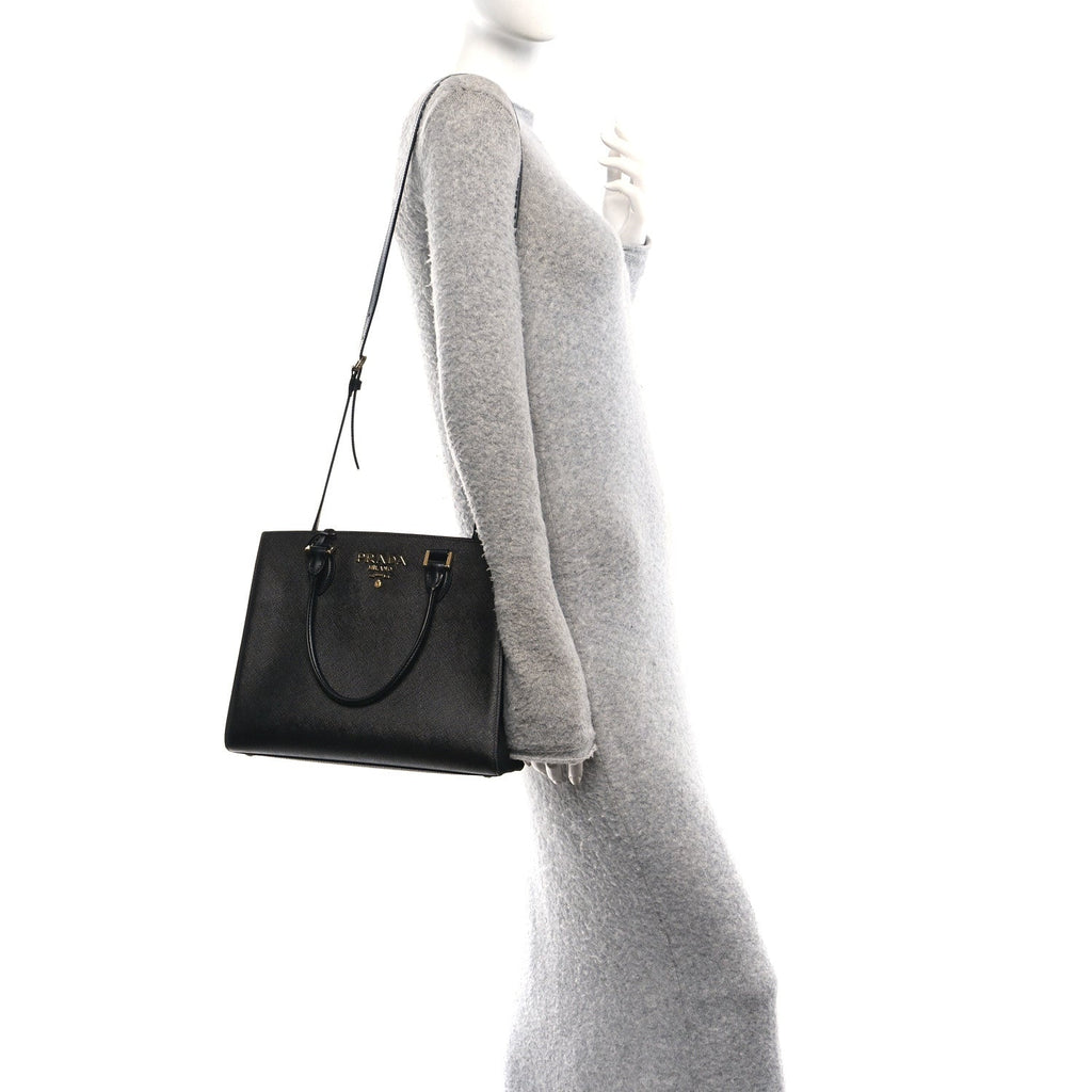 Saffiano Soft Calfskin Large Tote Black