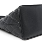 Caviar Quilted Medallion Tote Black