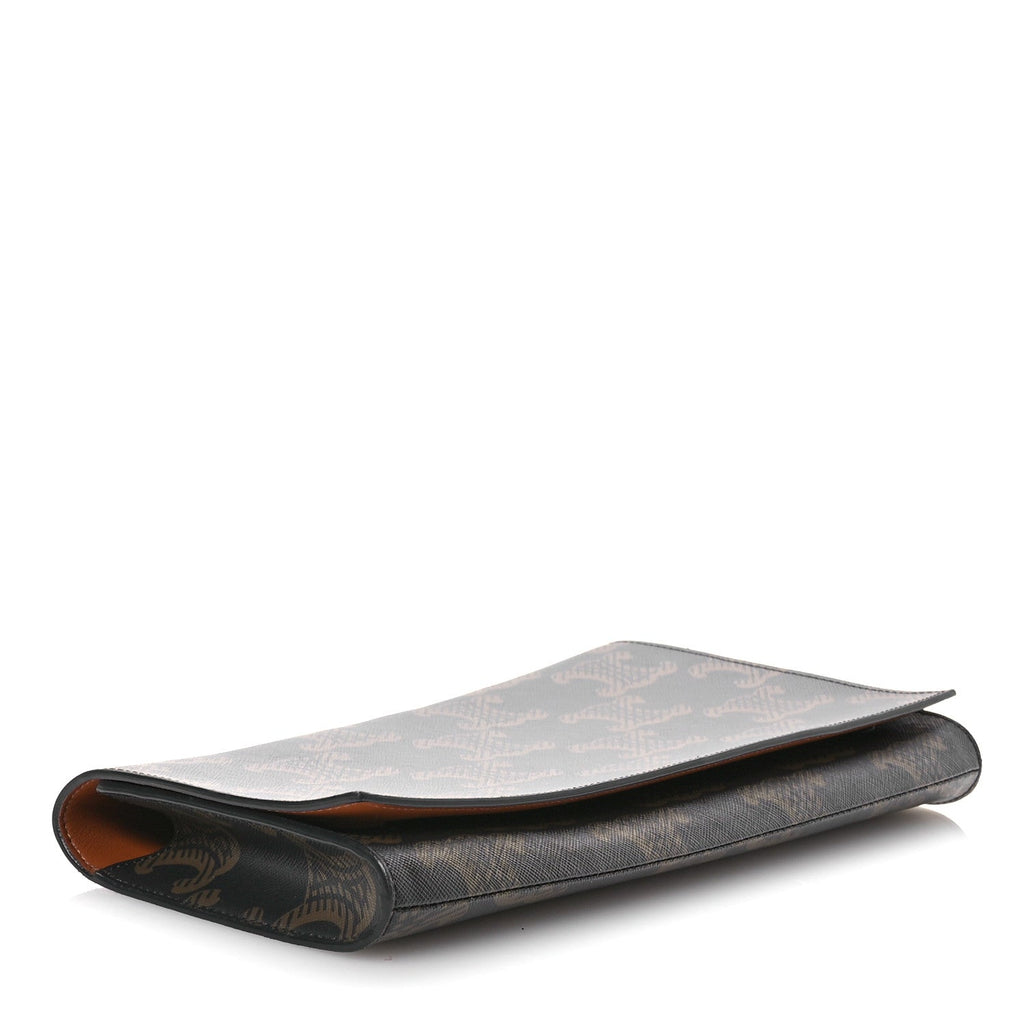 Triomphe Canvas Asymmetric Clutch Tan