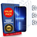 Entronix Clear Screen Protector & Camera Lens Protector Compatible with iPhone 13 Pro Max - 6-Piece Combo