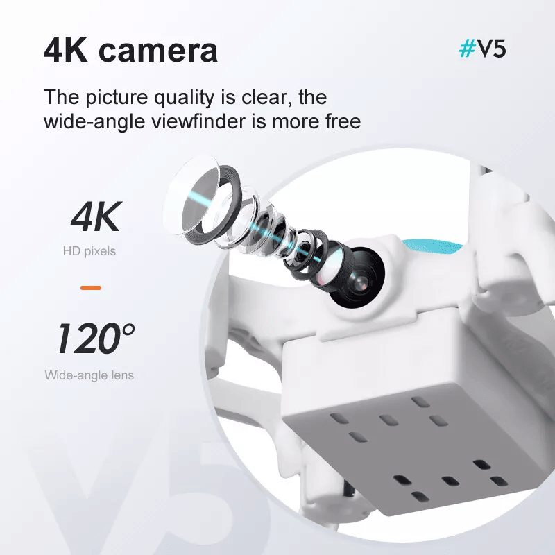 4DRC V5 Kids and Beginners Mini RC Drone V5 RC Quadcopter with 1080P HD Wide Angle Camera,Drones suitable for children and beginners, 2 Battery.