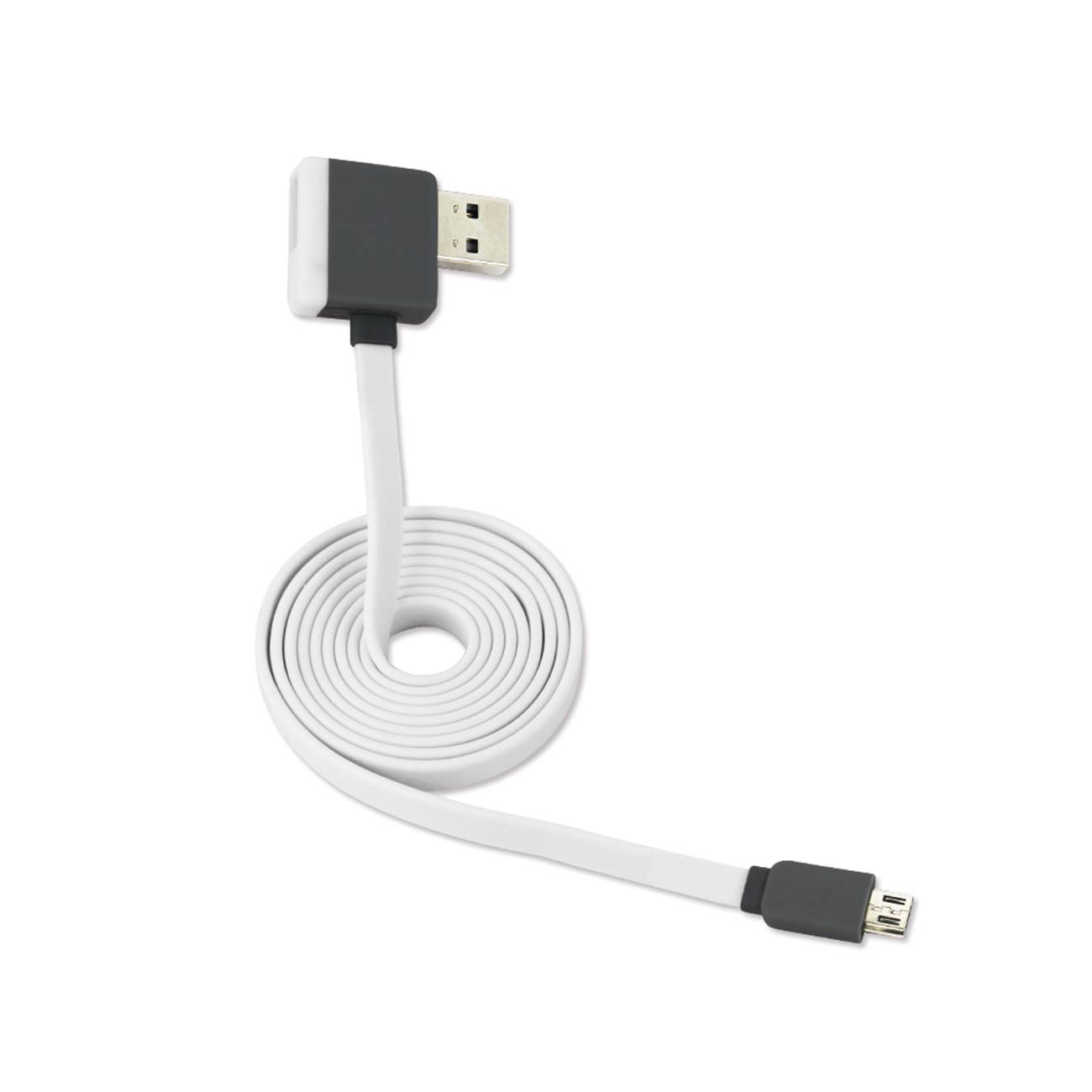 Reiko Micro Usb Piggyback Flat Liberator Usb Cable 3.2Ft In White