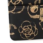 Calfskin Quilted Graffiti Pyramid Wallet On Chain WOC Black