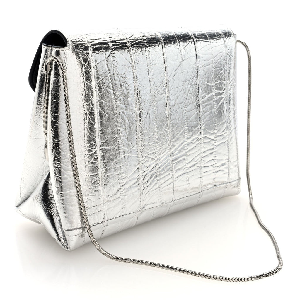 Metallic Eelskin Bobbi Bag Silver