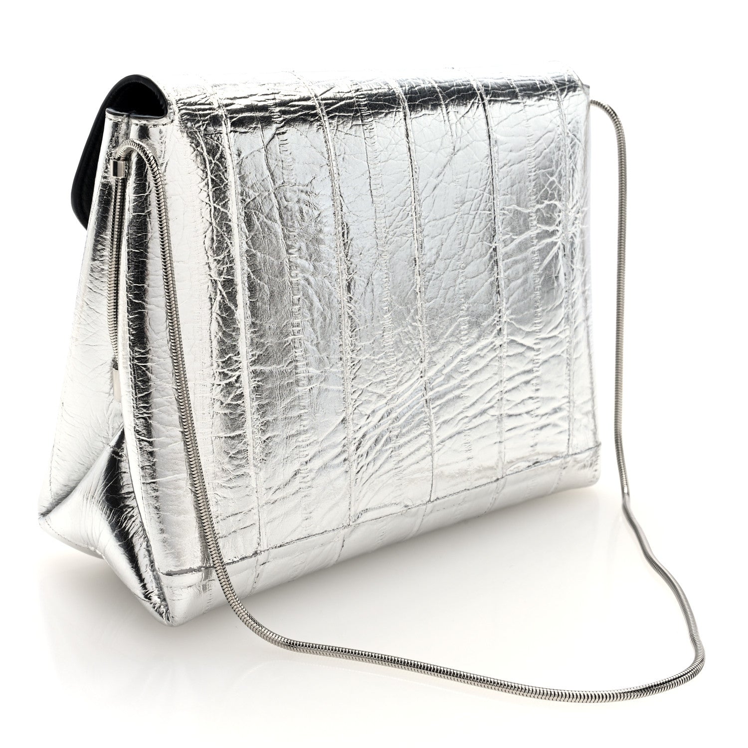 Metallic Eelskin Bobbi Bag Silver