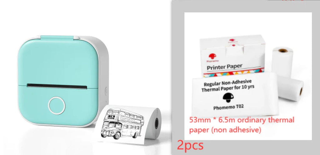 Portable Mini Thermal Label Printer Home Photo Printer - Greenset