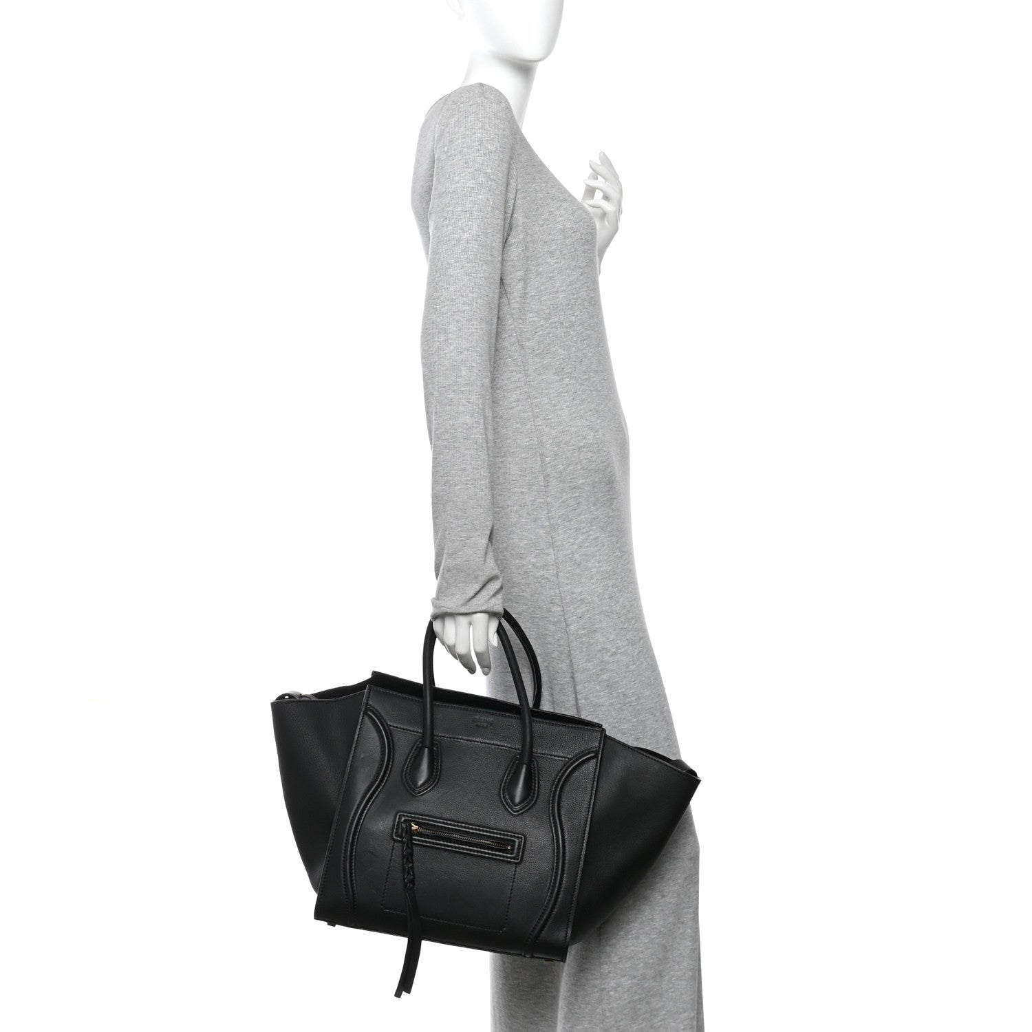 Supple Calfskin Medium Phantom Luggage Black