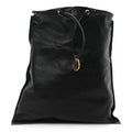 Calfskin Flat Drawstring Tote Black