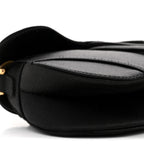 Satin Crystal Mini Saddle Bag Black