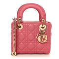 Lambskin Cannage Mini Lady Dior Pink