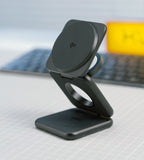 KUXIU X40Q Qi2 Certified 3-in-1 MagSafe Foldable Charging Stand - Black
