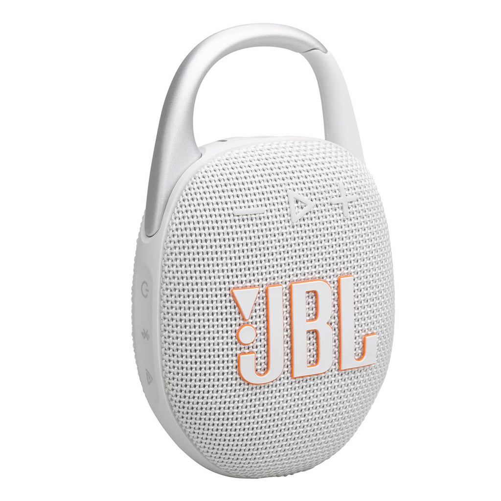 JBL Clip 5 Ultra Portable Bluetooth Speaker with gSport Silicone Sleeve (White)