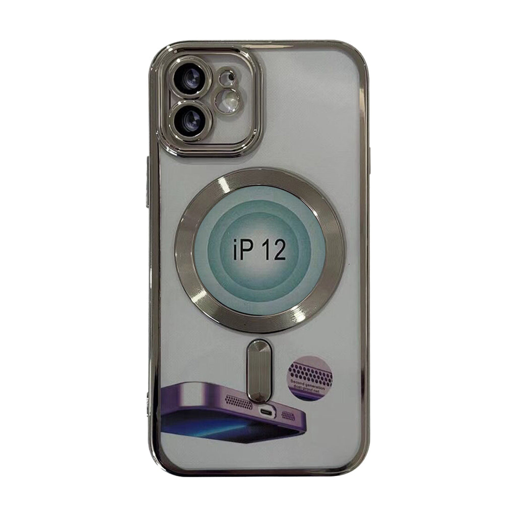 Magnetic Wireless Charging Tpu Bumper Case For Iphone 14 Plus In Silver