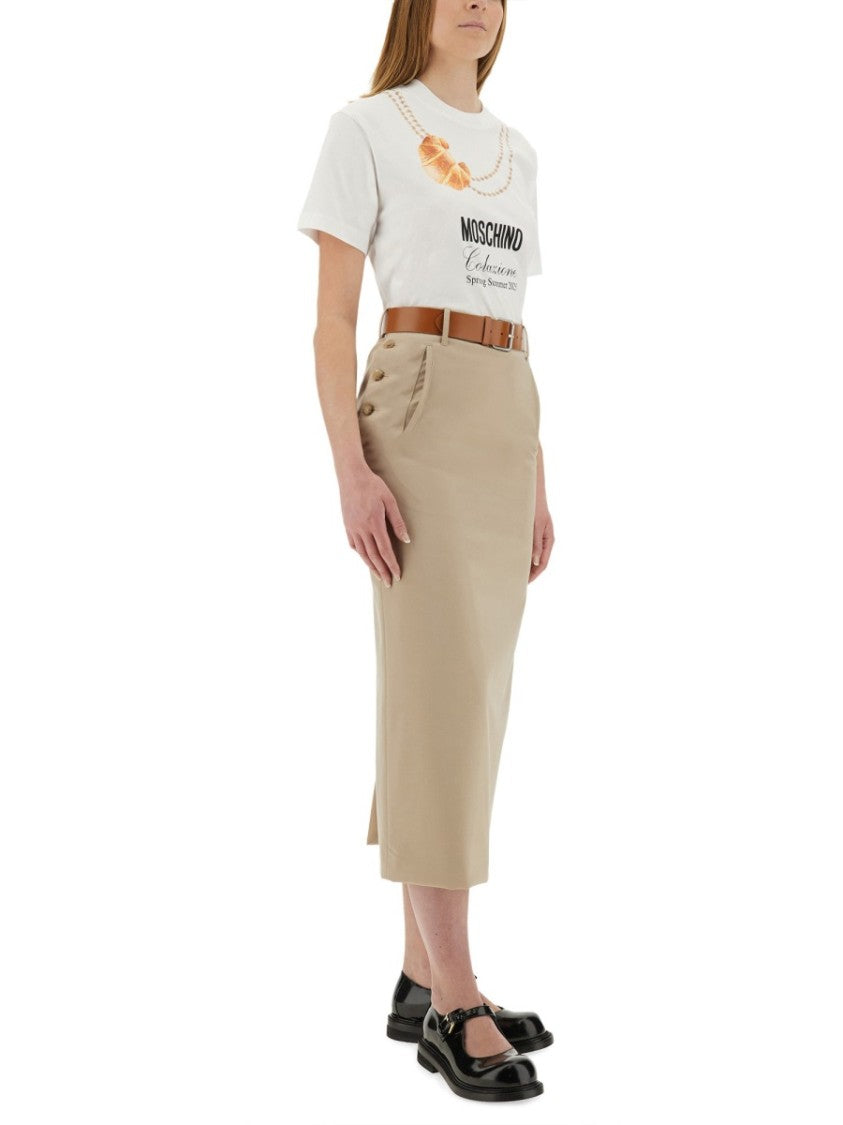 T-Shirt mit „Breakfast“-Logo-Print