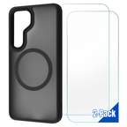 Entronix Bundle Compatible with Galaxy S24 Plus - [Magnetic] Translucent Matte Case & 2 Clear Screen Protectors