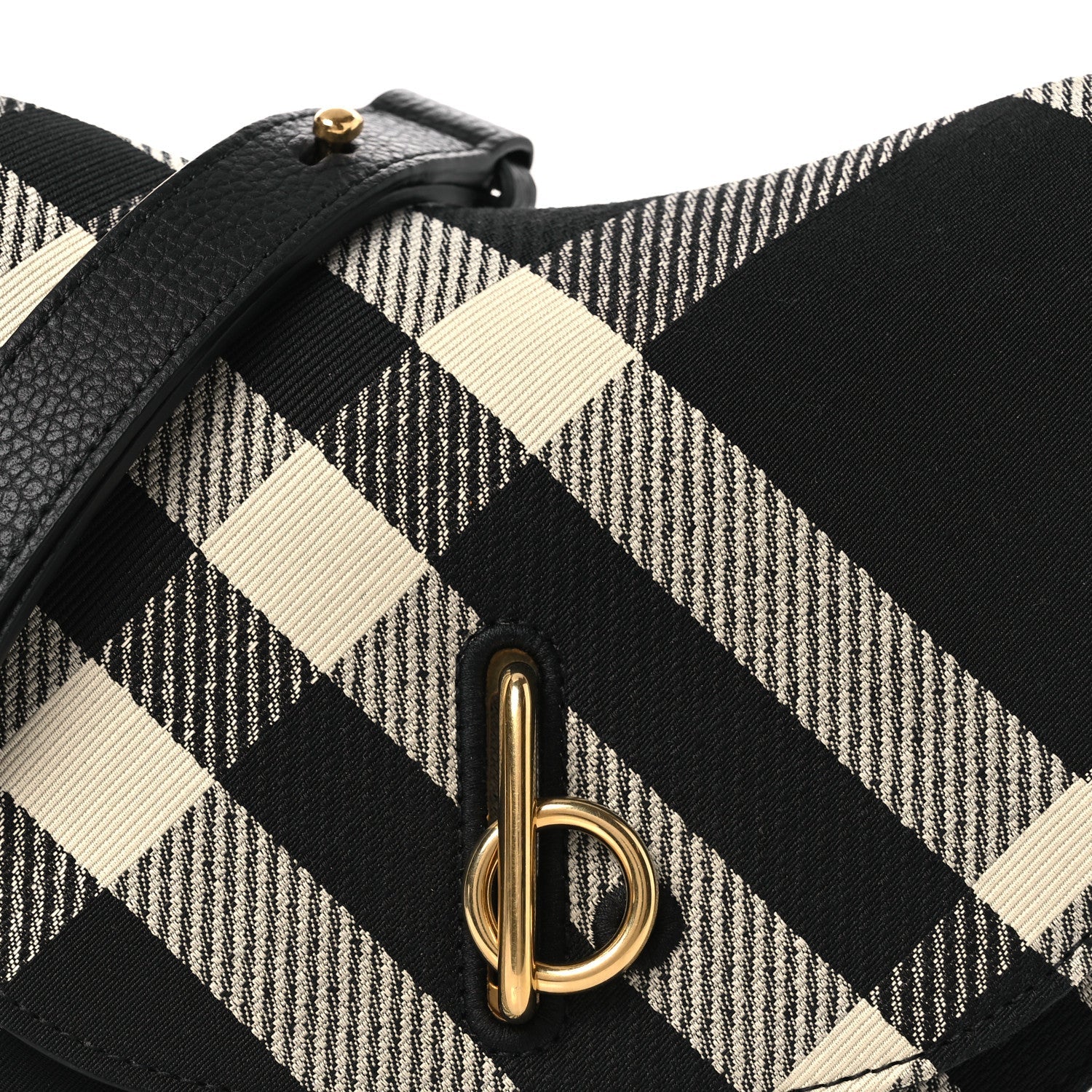 Jacquard Check Rocking Horse Crossbody Black