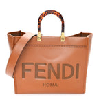Vitello King Plexiglass Medium Fendi Sunshine Shopper Tote Cuoio