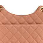 Caviar Quilted Wavy CC Hobo Beige