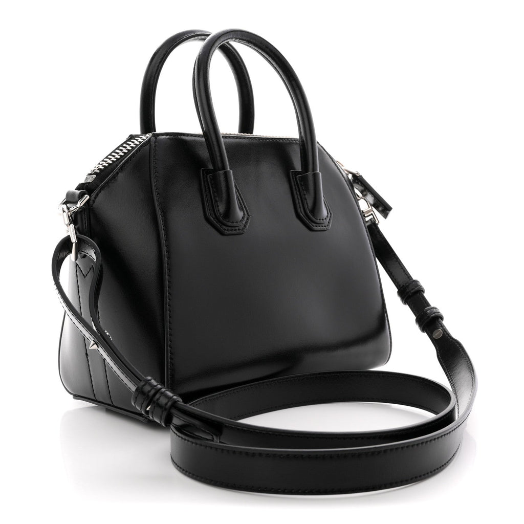 Shiny Lord Calfskin Mini Antigona Black