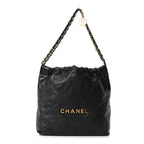 Shiny Calfskin Quilted Small Chanel 22 Black
