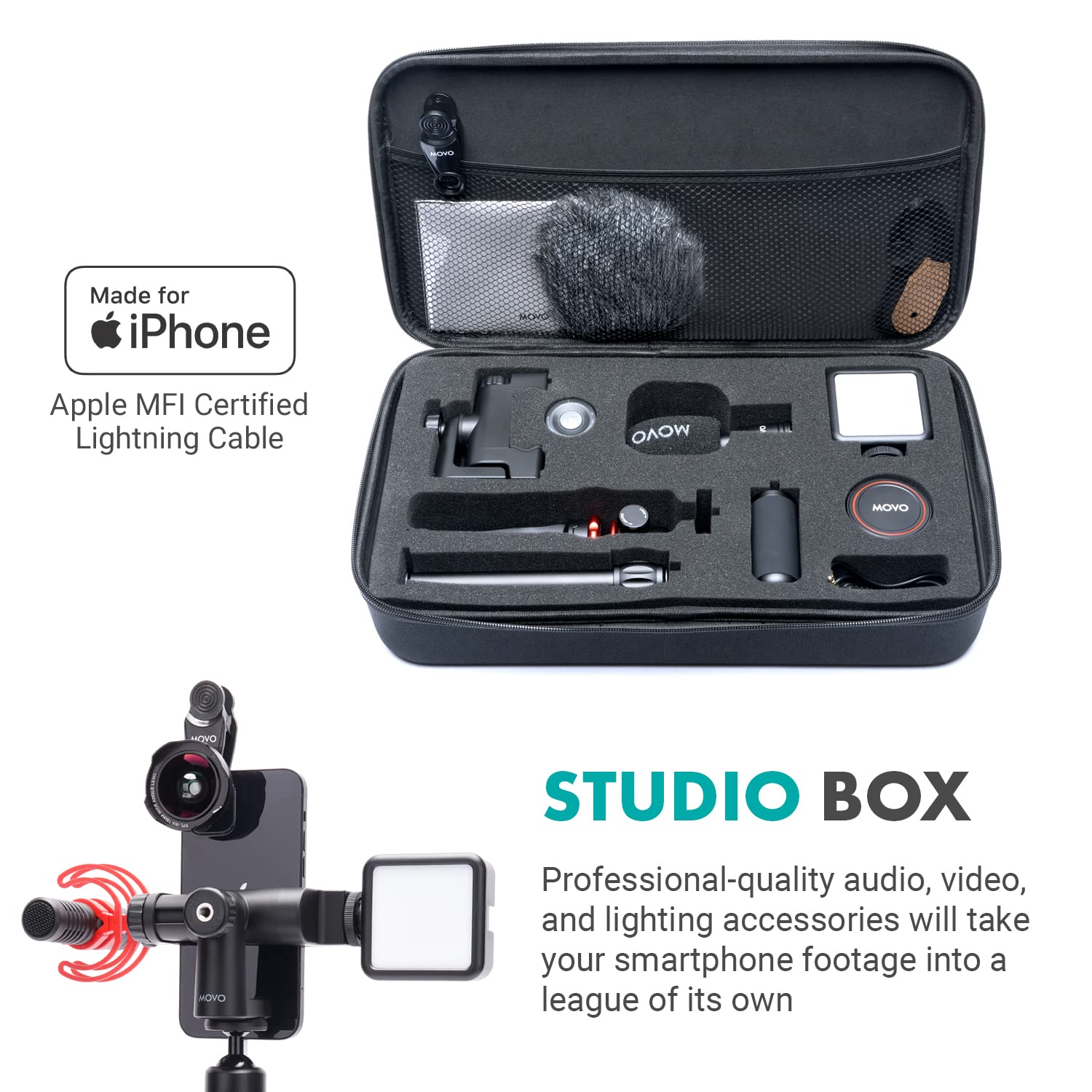 Movo iVlog1 Kit for Lightning with Fullsize Tripod