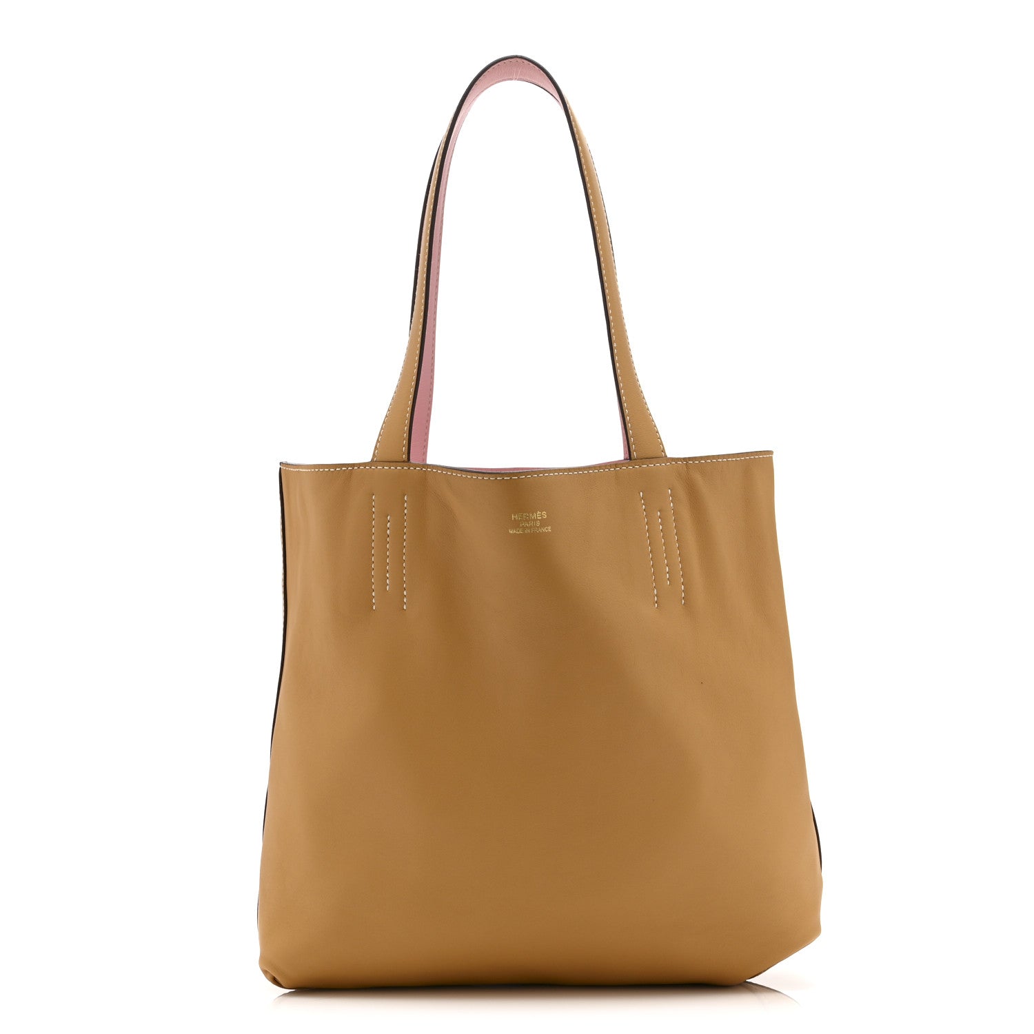 Veau Sikkim Swift Double Sens 28 Reversible Tote Rose Sakura Curry