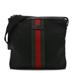 Techno Canvas Web Messenger Bag Black