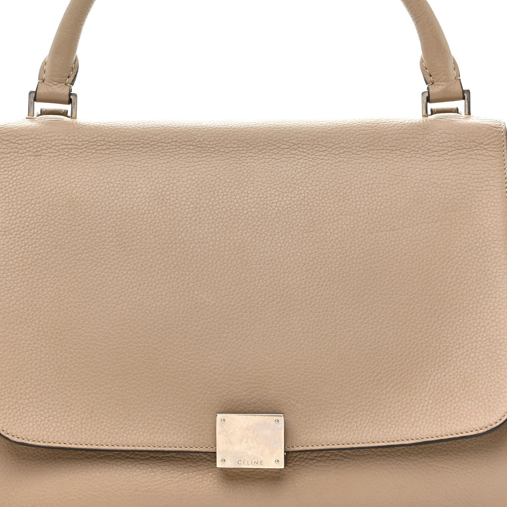 Drummed Calfskin Suede Medium Trapeze Dune