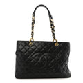 Caviar Quilted Grand Shopping Tote GST Black