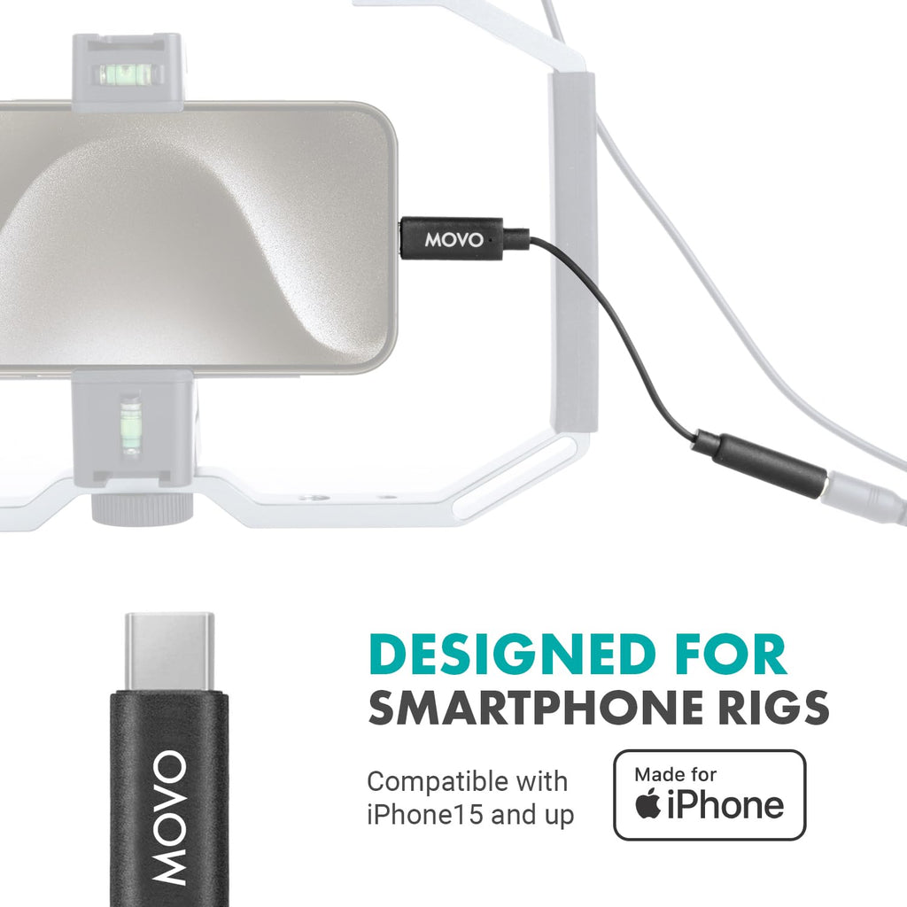 Movo F 3.5mm TRRS Mic to USB-C Connector Dongle
