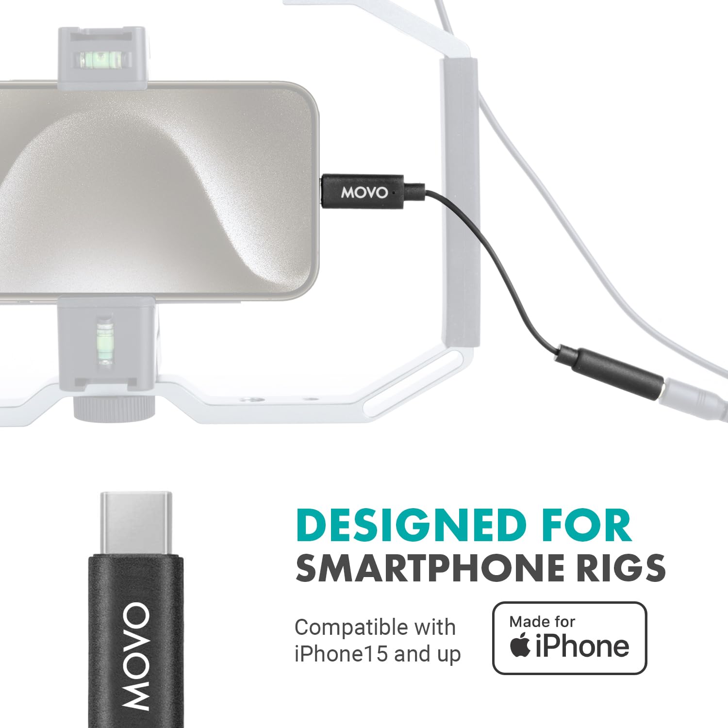 Movo F 3.5mm TRRS Mic to USB-C Connector Dongle