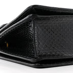 Snakeskin Sylvie Web Small Queen Margaret Top Handle Bag Black