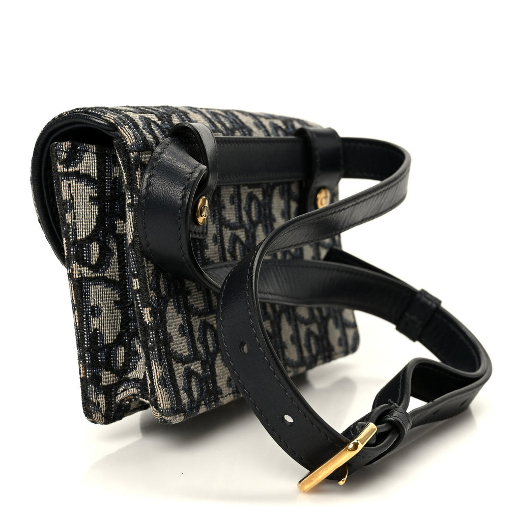 Oblique Saddle Belt Bag Blue
