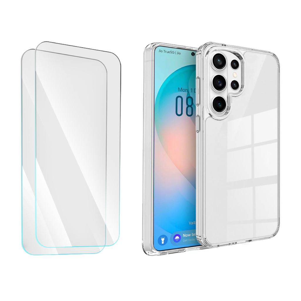 [DIS] Entronix Bundle Compatible with Galaxy S26 Ultra - [Hard Back] Clear Case & 2 Clear Screen Protectors