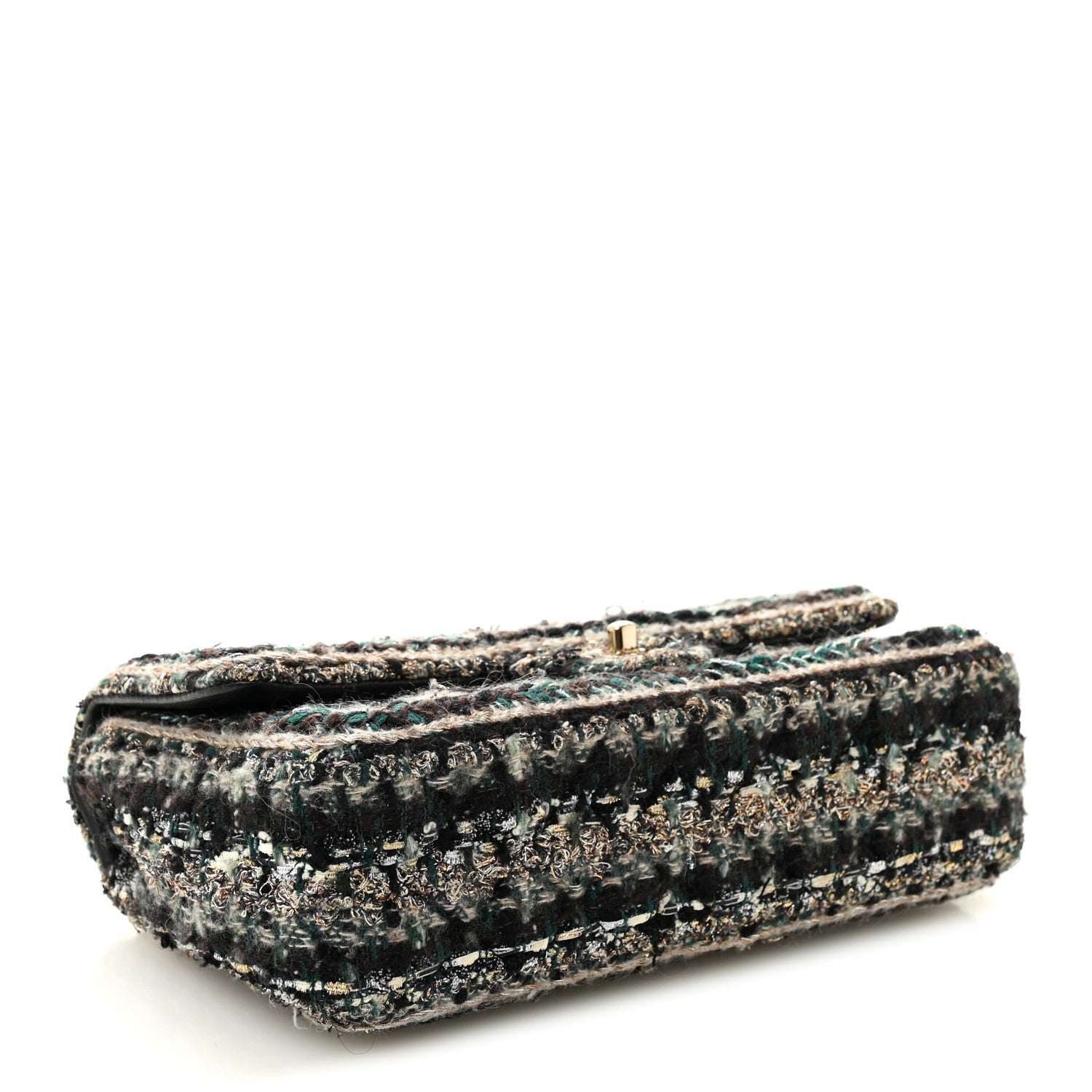 Tweed Braid Medium Flap Turquoise Multicolor