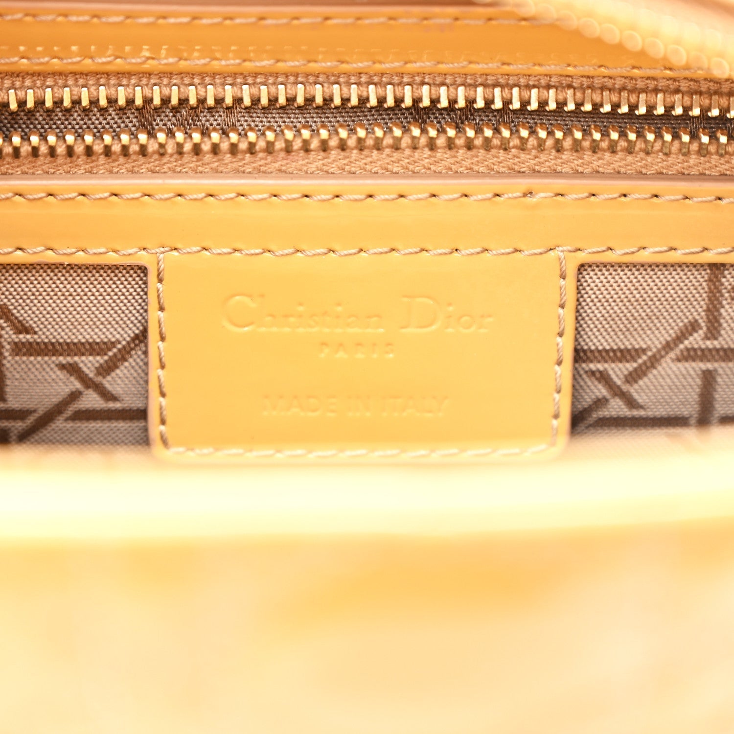 Patent Cannage Medium Lady Dior Dark Beige