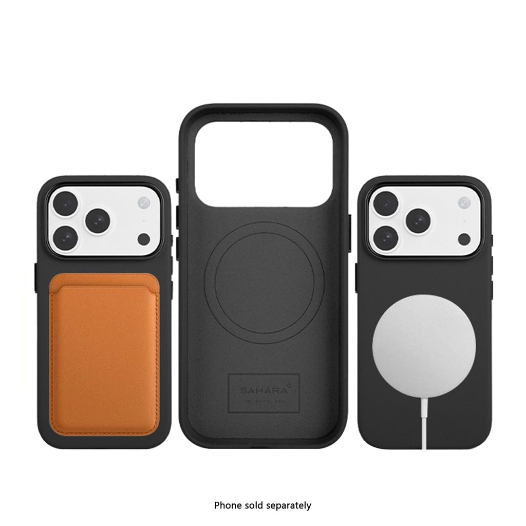 SAHARA - iPhone 17 Pro Case - Vegan Leather MagSafe | Indy Series - Black