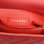 Caviar Quilted Small Coco Handle Flap Pink