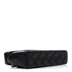 Caviar Quilted Top Handle Slim Vanity With Chain Black