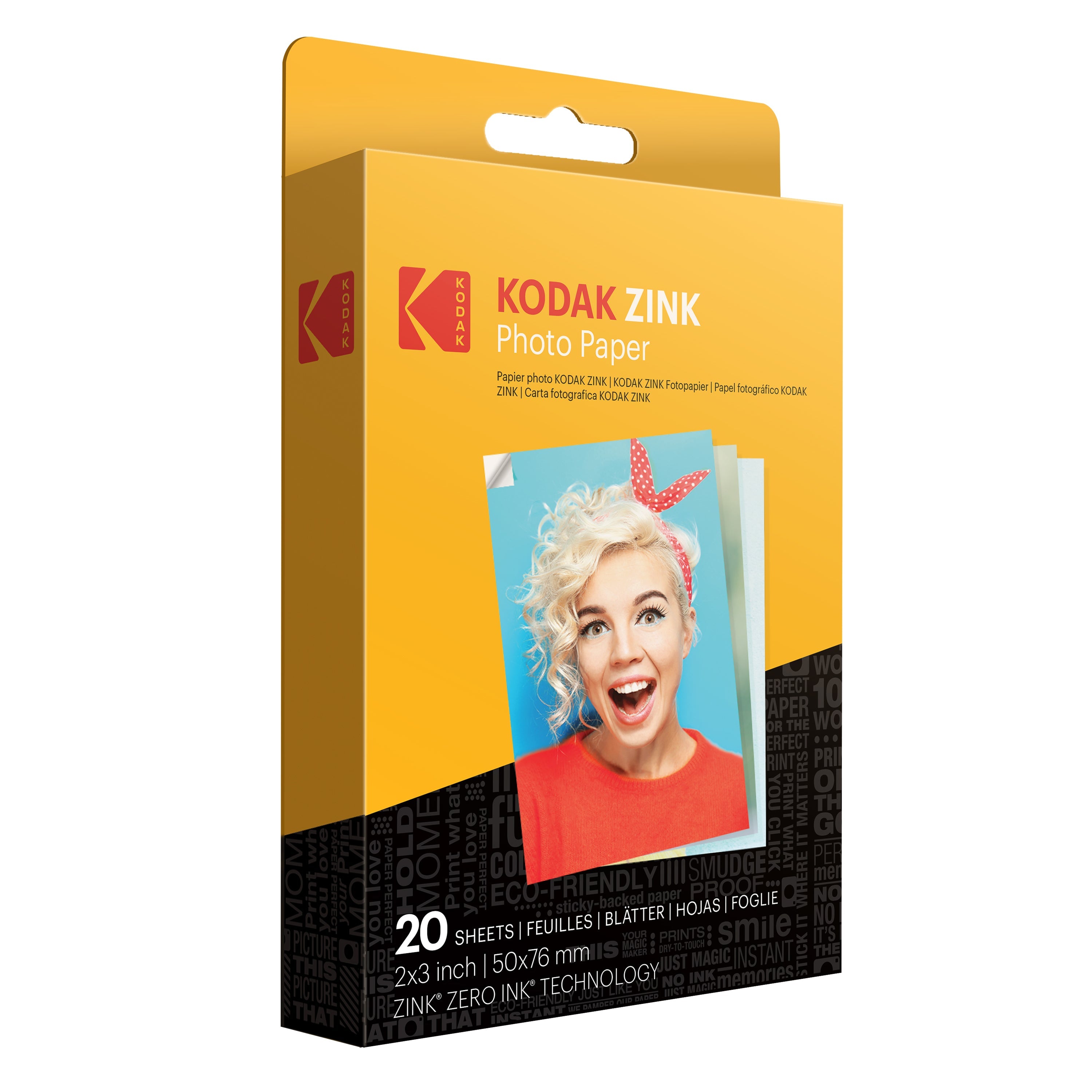 Kodak Zink Photo Paper 2x3"(20 Sheets) Compatible with PRINTOMATIC, Smile & Step Cameras & Printers